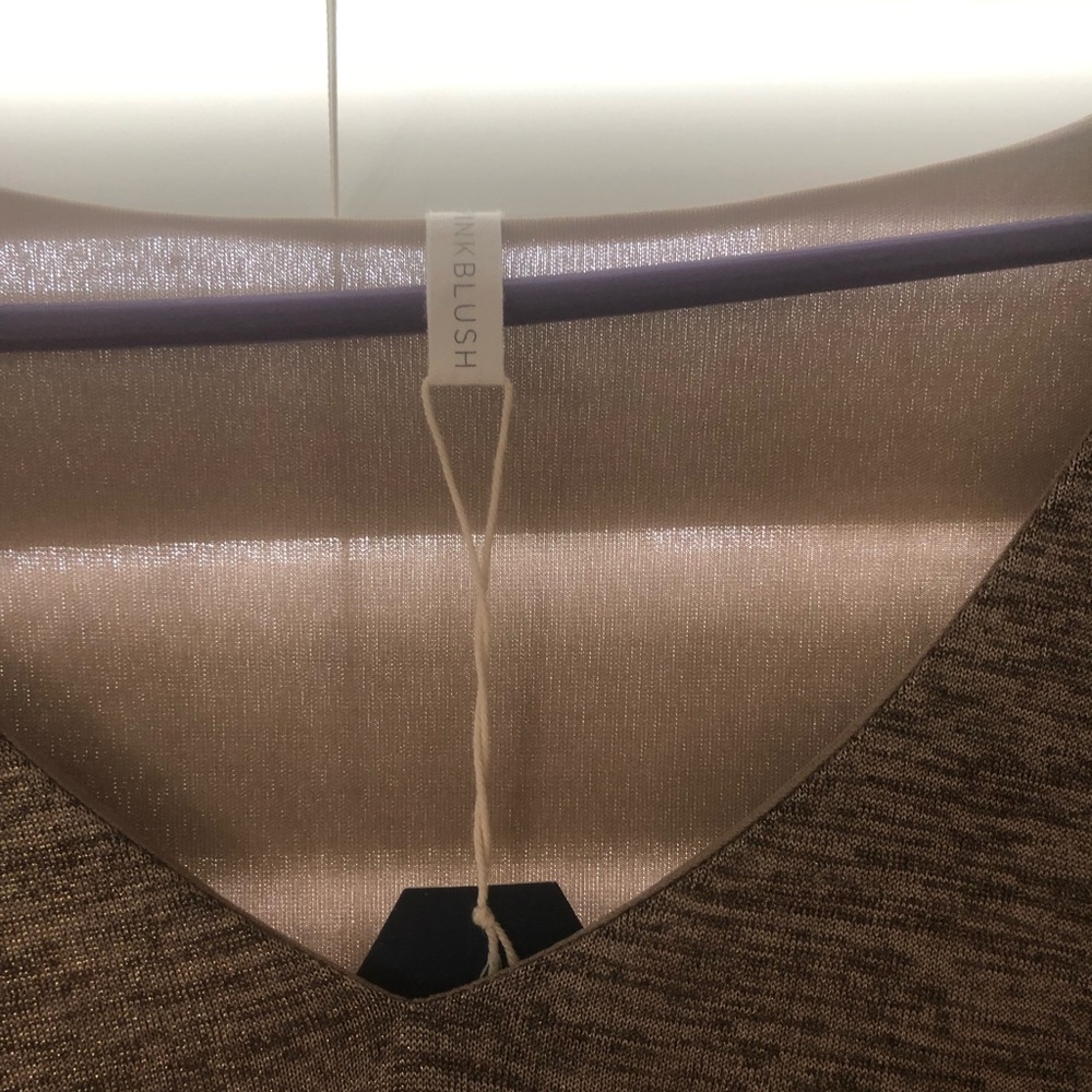 Pink Blush NWT, Size L, Dress shimmery gold